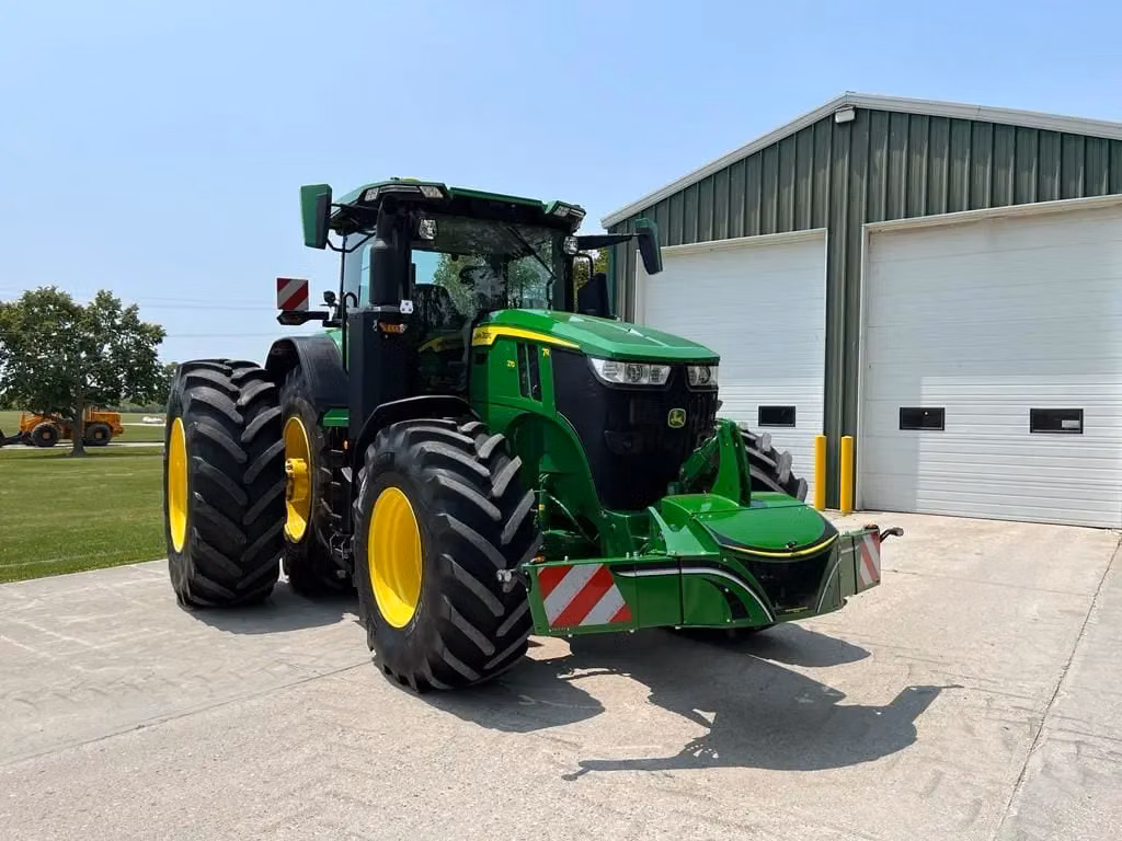 John Deere tractor with a TractorBumper front box and marker boards
