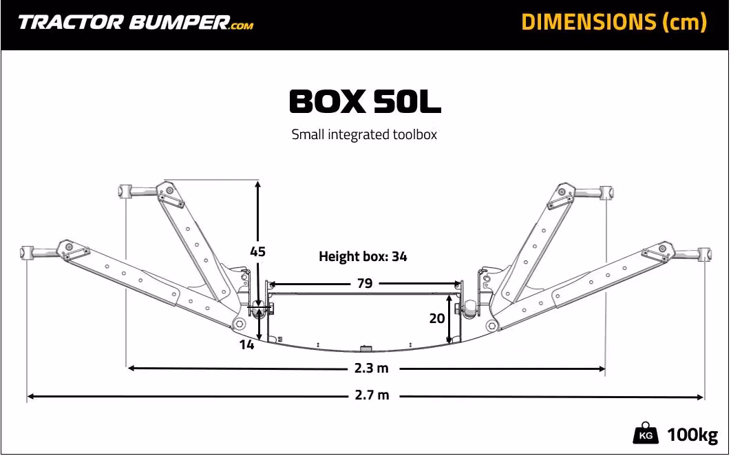 BOX 50L dimensions in cm