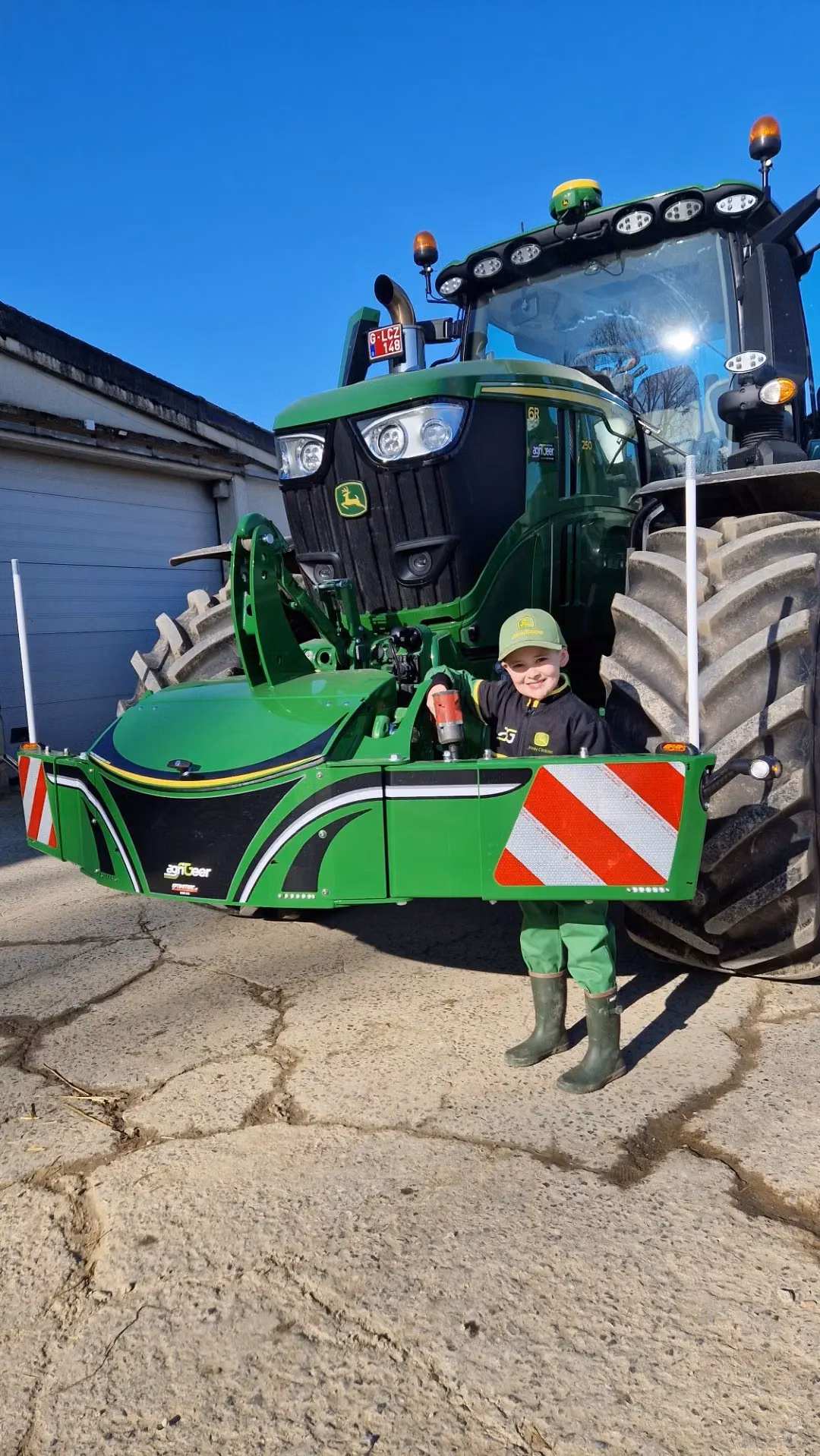 John Deere tractor fitted with a TractorBumper