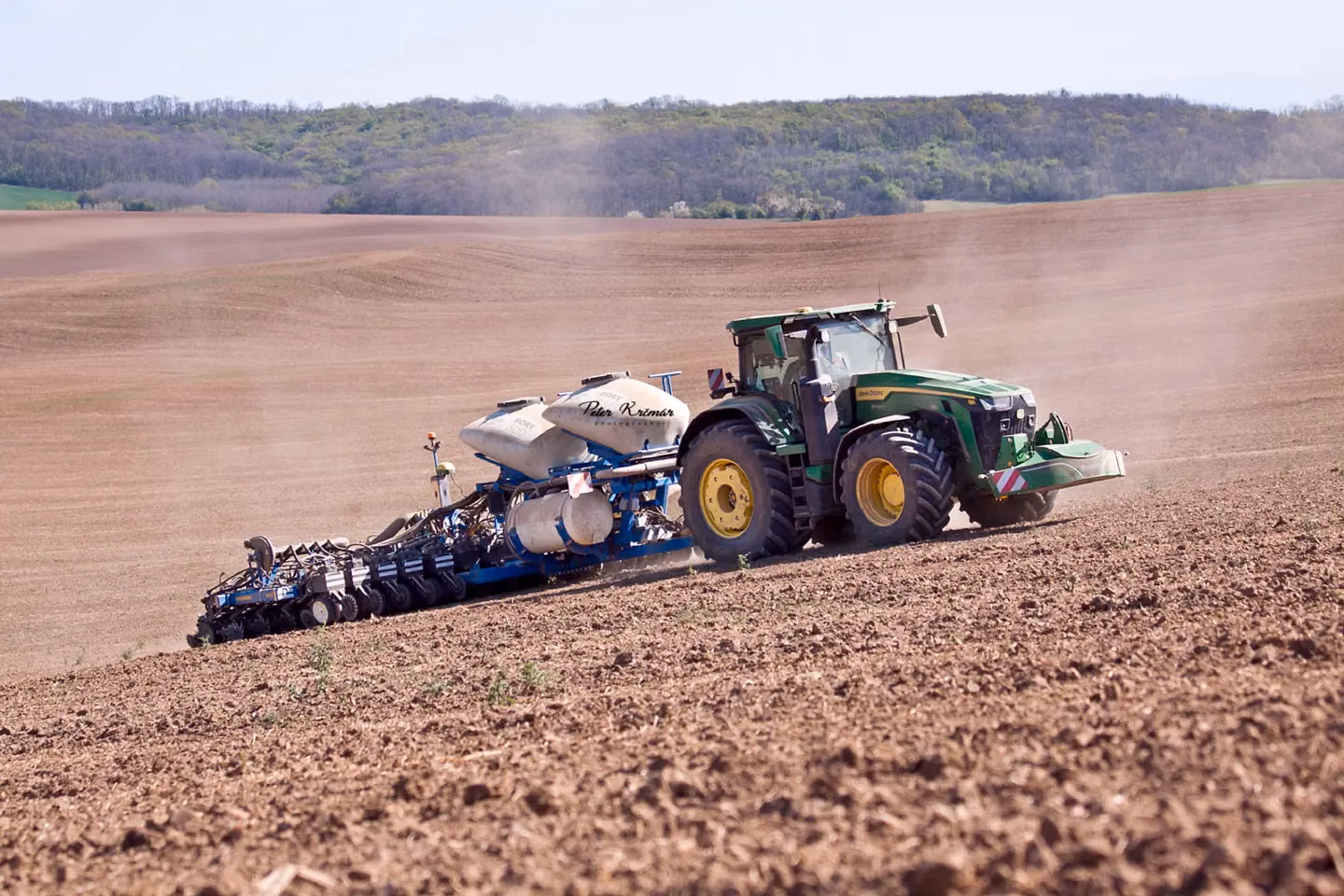 John Deere tractor with a TractorBumper front weight