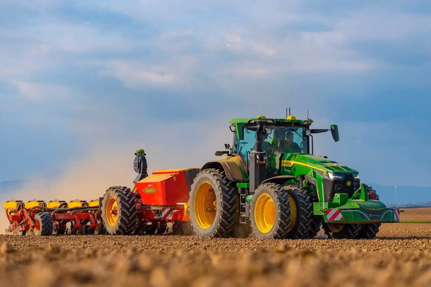 John Deere tractor with a TractorBumper front weight