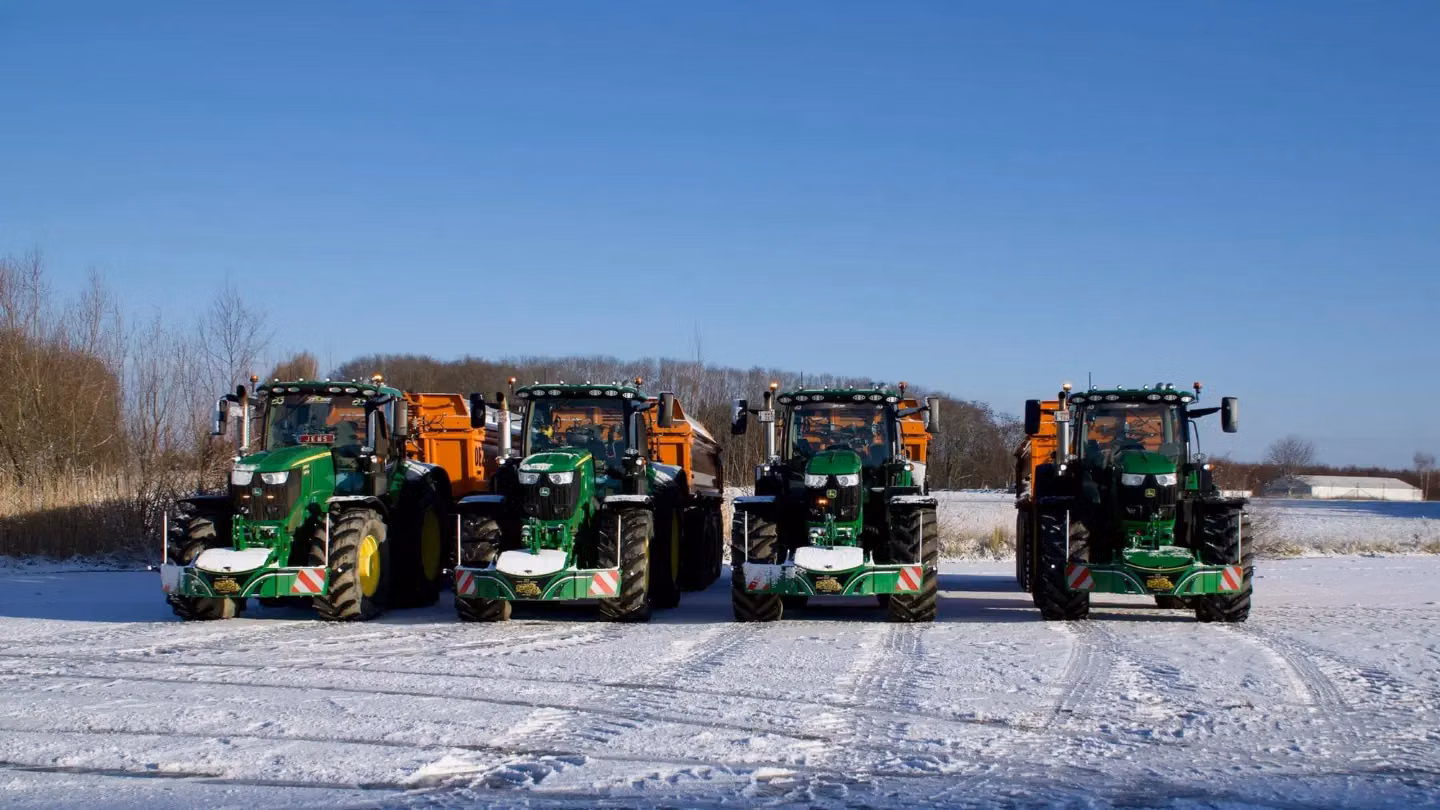 John Deere tractor with a TractorBumper front weight