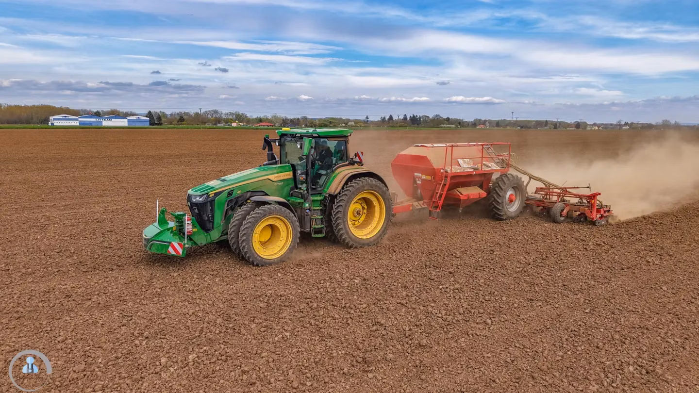 John Deere tractor with a TractorBumper front weight