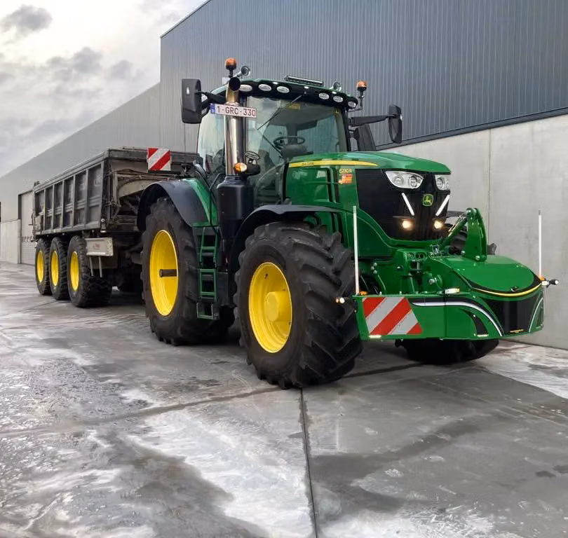 John Deere tractor with a TractorBumper front weight