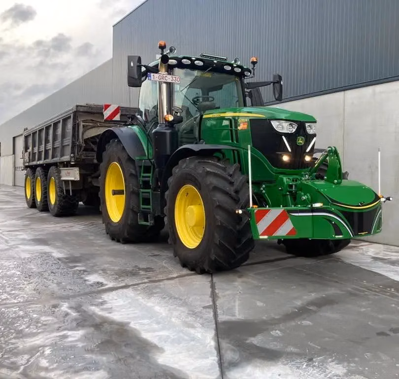 John Deere tractor with a TractorBumper front weight