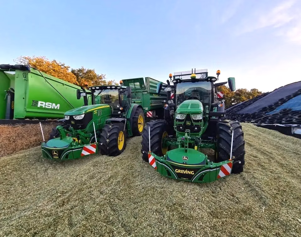 John Deere tractor with a TractorBumper front box